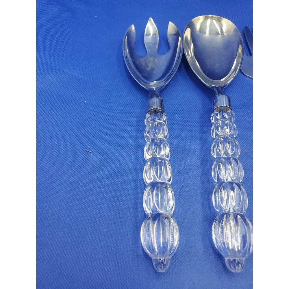 Mikasa Austria Crystal Handle And Silver Plated 6 Piece Serving Set